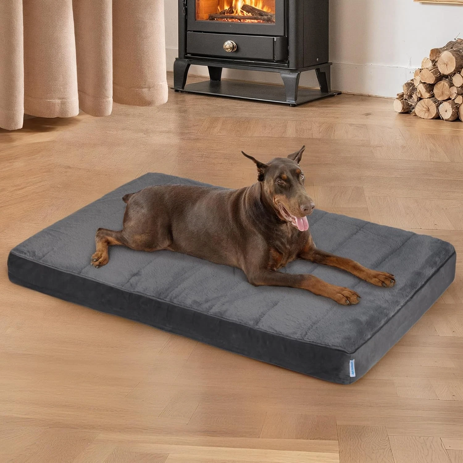 XX Large Orthopedic Dog Bed with Memory Foam & Waterproof Cover, Grey 47" L