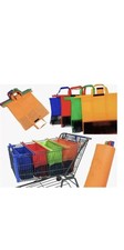 Reusable Trolley Shopping Cart Heavy Duty Coloured Foldable Bags Set of 4 - NEW