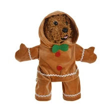 Dog Gingerbread Costume Soft Christmas Pet Cosplay Hoodie for Cats, Dogs, Puppy