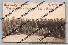 American WWI Soldiers Playing Baseball on Biarritz Beach RPPC France Photo 1919