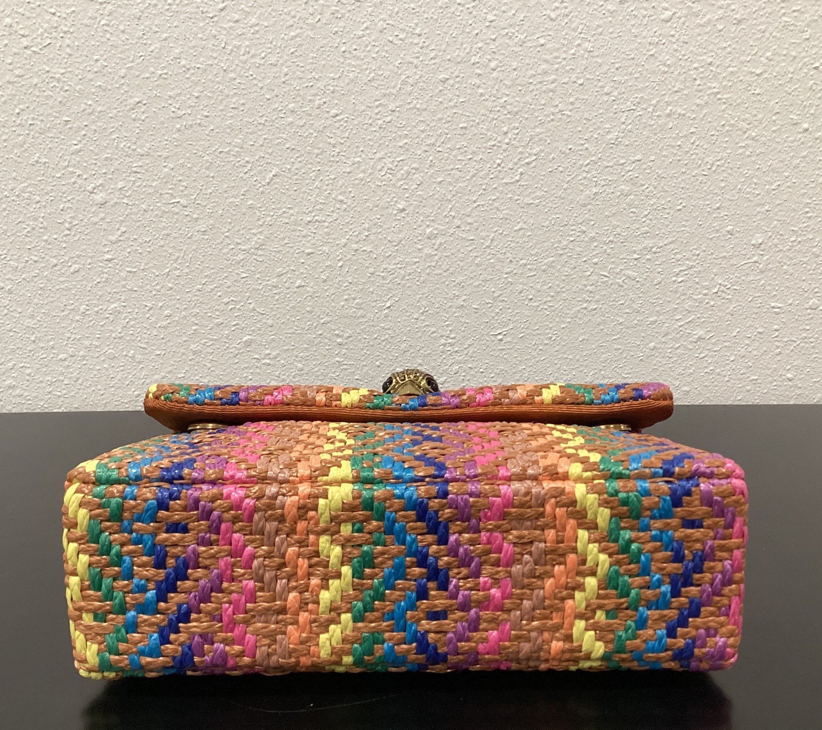 Kurt Geiger Mini Kensington Woven Polyethylene Rainbow Fabric 8" x 5.25" x 2.25"