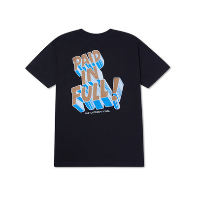 HUF Master Plan T-Shirt Tee Black Paid In Full Graphic Short Sleeve Cotton Tee
