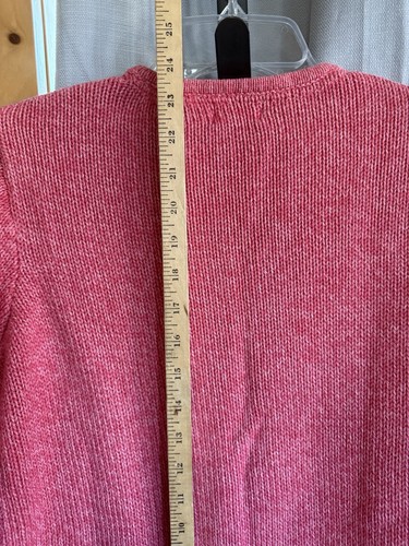 LL Bean Sweater Womens Medium Regular Pink Button Up Long Sleeves Cardigan Heavy - Picture 6 of 7
