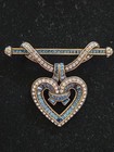 New Heidi Daus Would You Be Mine Blue Swarovski Crystals Heart Dangle Pin Brooch — photo 1
