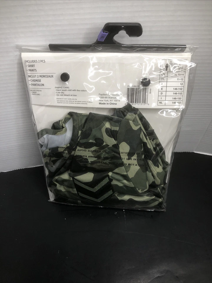 Camuflaje Ejército Soldado Disfraz Halloween Militar Camuflaje Niño X-Grande 10-14 Nuevo Foto 4 de 4