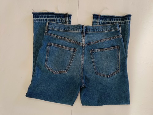 Free People 61855-16515125 Size 28 Cropped Raw Hem Whisker Faded Blue Jeans - Picture 6 of 13