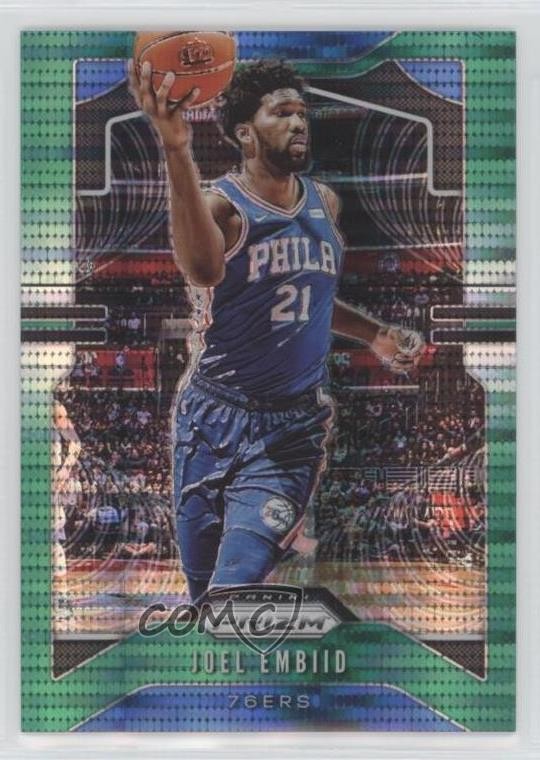 2019-20 Panini Prizm Green Pulsar Prizm 23/25 Joel Embiid #199 04dt
