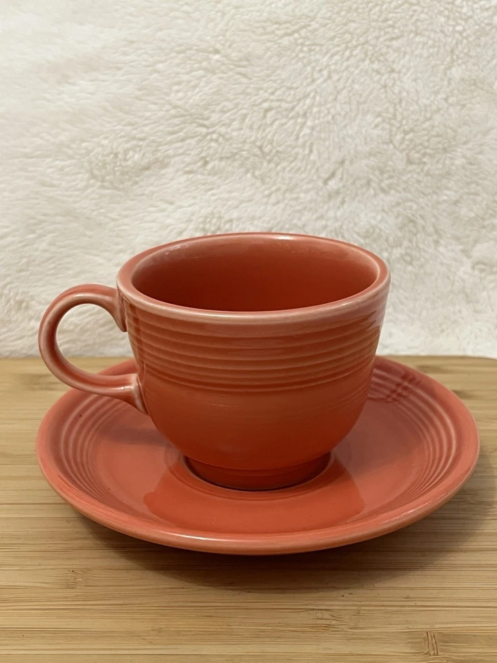 6 juegos de té retirados sin plomo Fiesta Orange Homer Laughlin HLC EE. UU. 3,5" de colección años 80 Foto 2 de 4