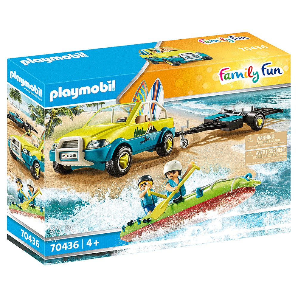 PLAYMOBIL Family Fun 70436 Beach Car With Canoe Trailer From