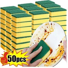 10/50 Pack Kitchen Cleaning Sponges Scourers Washing Up Non-Scratch for Dish Pad