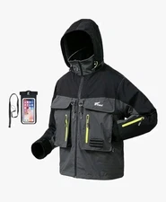 8 Fans Fishing Wading Jackets Breathable Waterproof Fishing Rain Jackets 3XL NWT