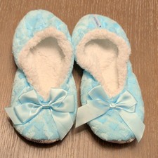 Snoozies Mini Heart Plush Blue Kid's Slip On