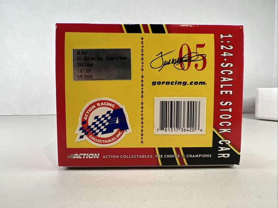 2005 Dodge Charger Билл Эллиотт действие 1/24 авто значение #91 красный NASCAR литой Z - Изображение 4 из 4