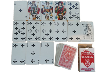 Vintage German Playing cards Stralsunder Klub-Karte No.9R  pre 1931 Rare deck 53