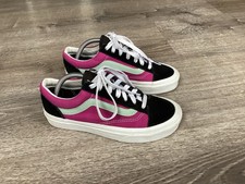 Vans Old Skool Womens Size 5.5 Black Pink Green Sneakers Shoes Skate Lace Up