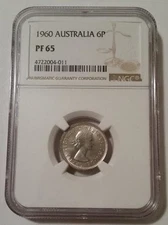 Australia 1960 Silver 6 Pence Proof Proof-65 NGC Low Mintage