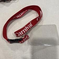 Carnival Cruise Ship Red Lanyard with Card Holder