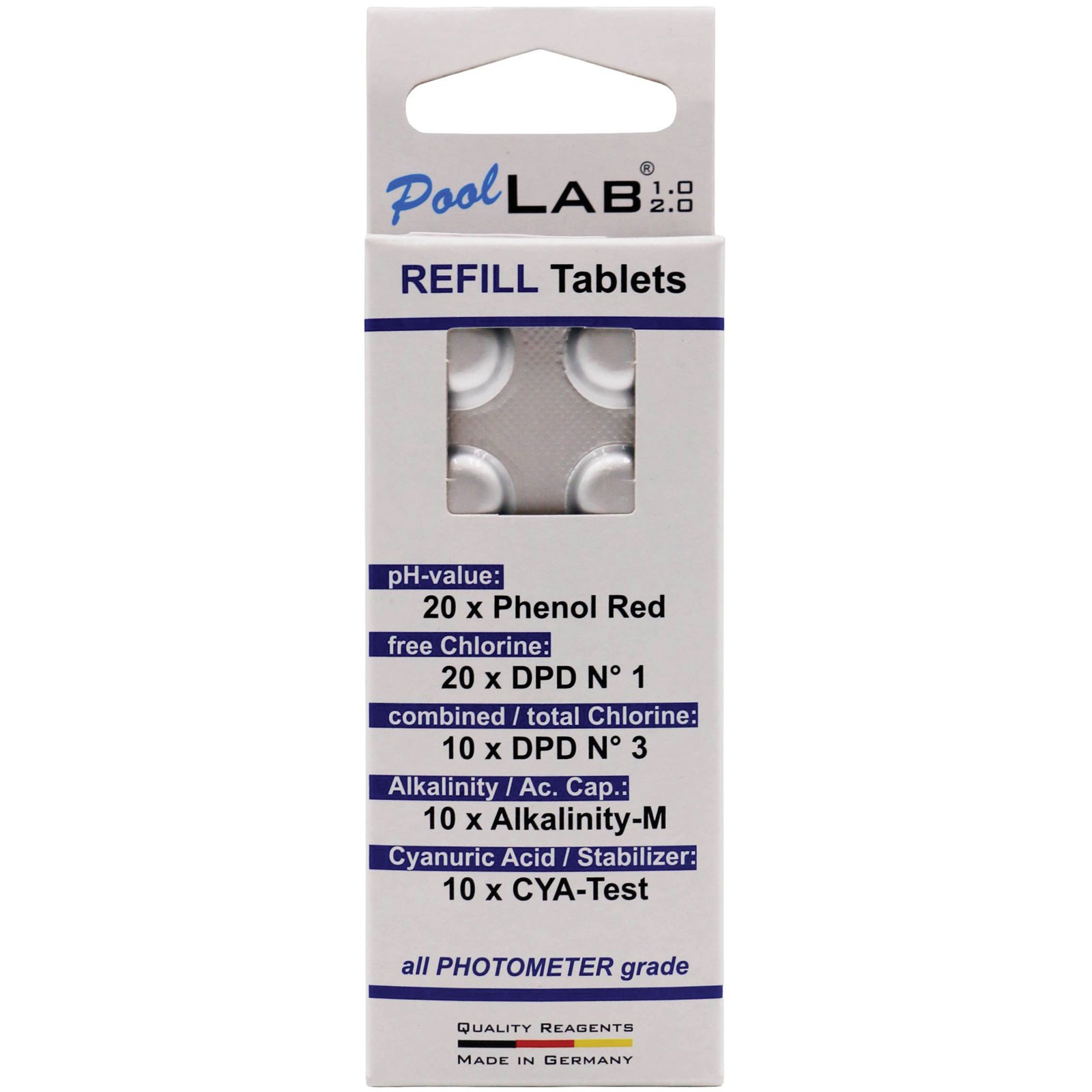 Water ID PoolLab Tablets Refill for Photometer 70 Tablets