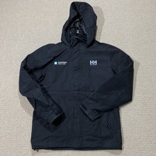 Helly Hansen Jacket Mens Medium Black Maersk Waterproof Rain Coat HellyTech