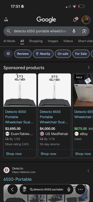 Detecto 6550 Portable Digital Wheelchair Scale