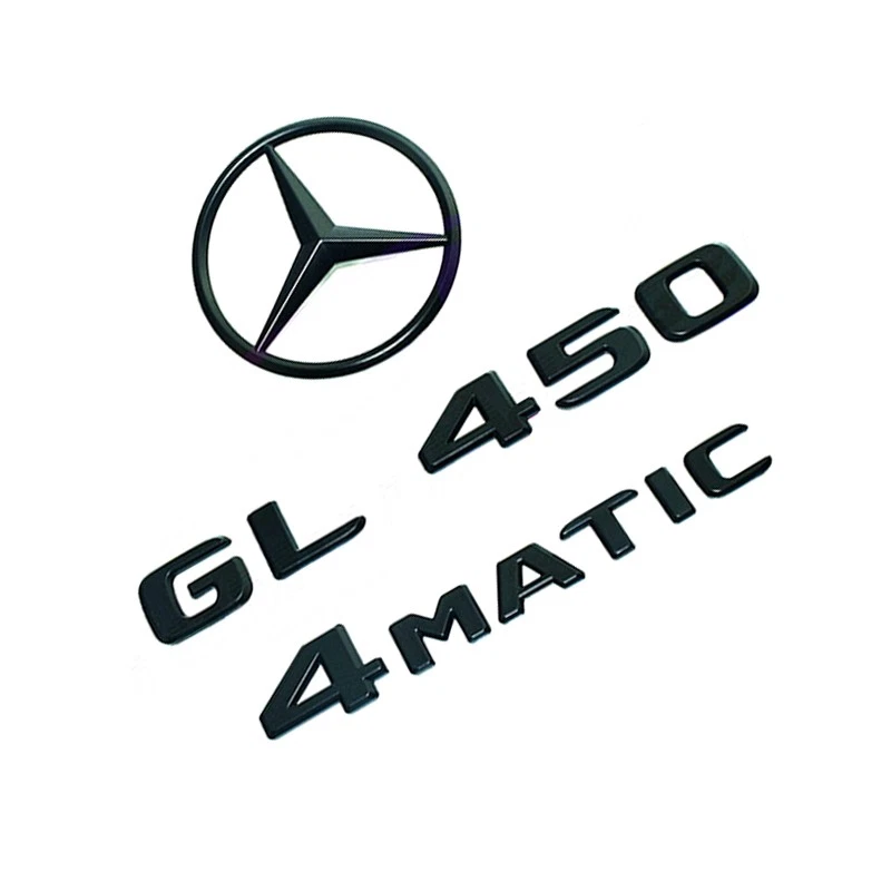 GL450 4MATIC Emblema Estrella Trasera Negro Letra Mate Negro Logo Para AMG Benz X166 Foto 4 de 4