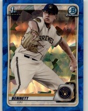 2020 Bowman Sapphire Nick Bennett #BCP-140 Milwaukee Brewers