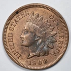 1908 Indian Head Penny Cent Brilliant Uncirculated (BU) Details
