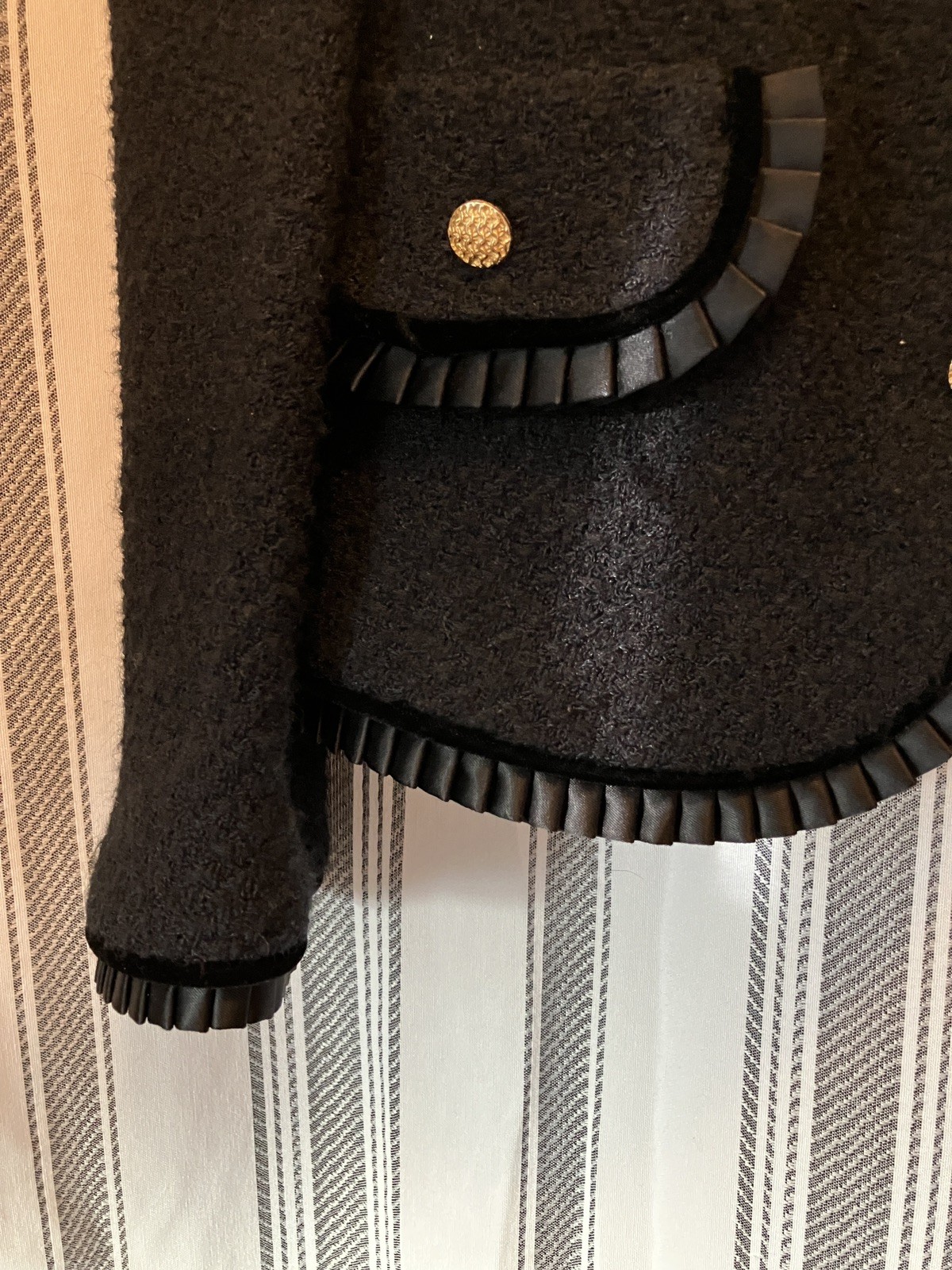 Castleberry Vintage Women's Black Jacket Sweater Sz Large Satin Trim Made in USA image 7