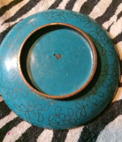 Antique Small Chinese Cloisonné Dragon Plate 🐉 Beautiful Design And Colors - Picture 7 of 9