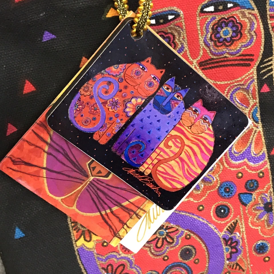 Bolso de hombro colorido Laurel Burch para mujer gato Foto 3 de 4