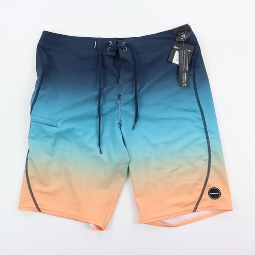 O'Neill Hyperfreak Board Shorts Men's 32 x 10" Quick Dry Stretch Blue Orange NWT