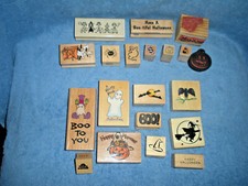 20 HALLOWEEN RUBBER AND WOOD STAMPS