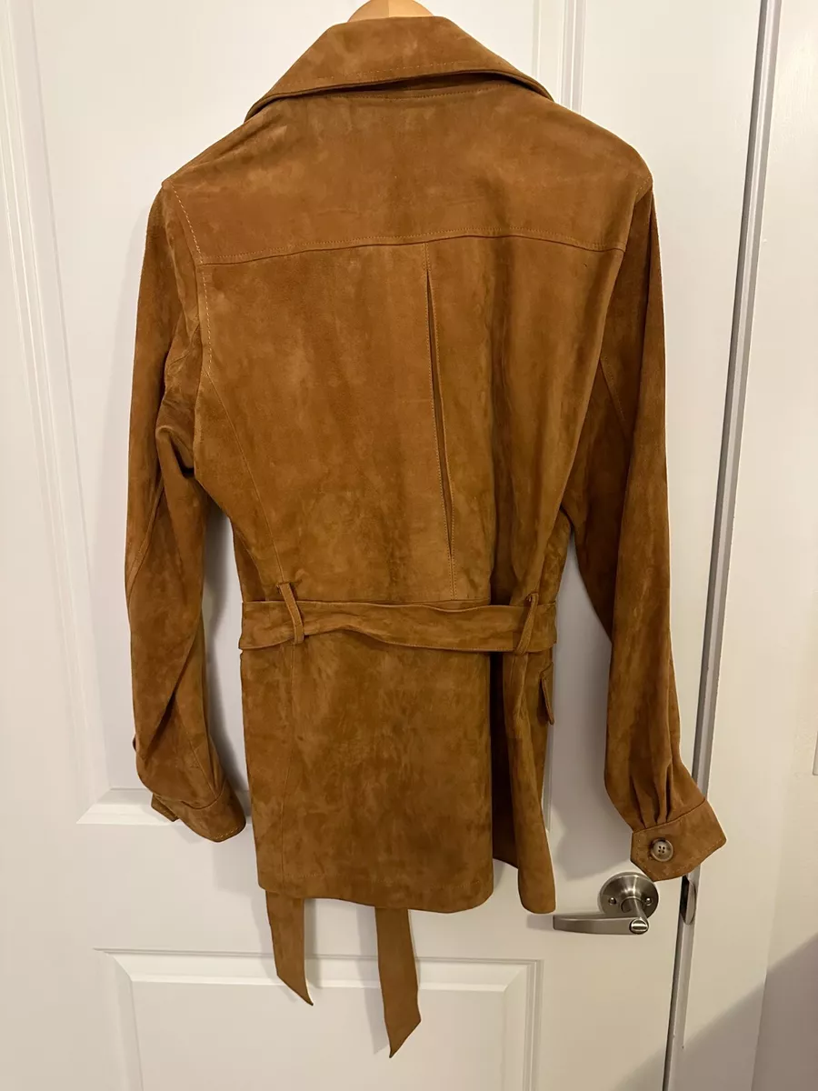 Leather amp; Suede Shearling Collar Jacket