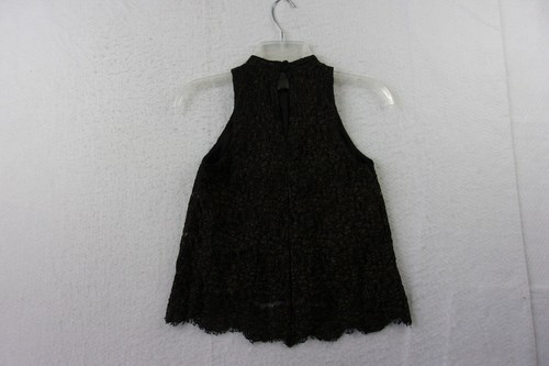 Love Fire Blouse Women's Size XS Lacy Black & Gold Sleevless Stretch Shirt EUC! - Picture 5 of 10