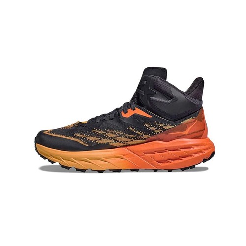 Hoka Speedgoat 5 Mid GTX Gore-Tex WATERPROOF Hiking Boots Black / Orange SIZE 12 - Picture 9 of 14