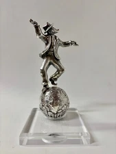 RAPHAEL ABECASSIS DANCING CHASID 925 STERLING SILVER PLATED SCULPTURE SIGNED COA