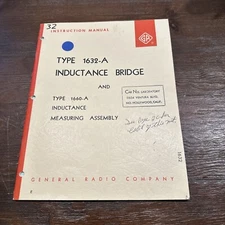 General Radio Type 1632-A & 1660-A Inductance Bridge Assembly Instruction Manual