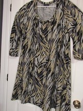 Mlle Gabrielle Womens Multicolor Abstract Pullover L/S, Stretch Dress, Size: 3XL