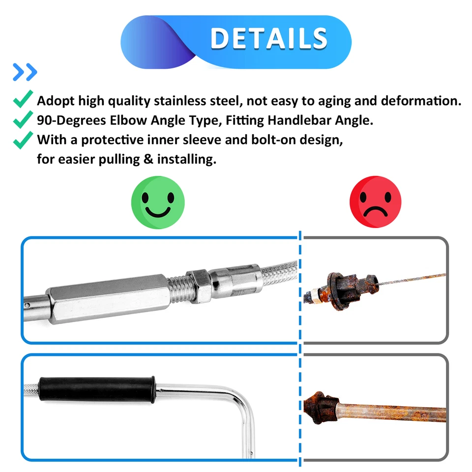42" Throttle and Idle Cable Kit 12"-14" Bars For Harley 2007-2013 Sportster XL - Image 4 of 4