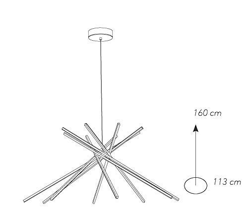 LED Pendelleuchte Schwarz Ø113cm groß 3000lm 4000K Modern Design Lampe Esstisch - Bild 4 von 4