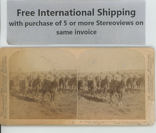 Inniskilling Dragoon passing Arundel Africa Boer War Underwood Stereoview - Picture 2 of 2