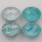 AMAZONITE DOUBLET 14 x 10 MM OVAL ROSE CUT ALL NATURAL F-702