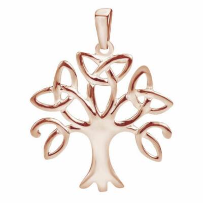 Tree Of Life Trinity Celtic Knot 14K Rose Gold Plated Silver