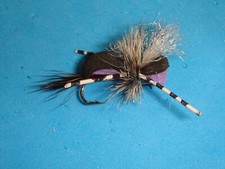 FLY FISHING FLIES - Purple HIPPIE STOMPER Attractor Dry Fly size #14** (6 pcs.)