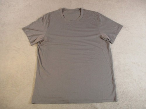 Lululemon Organic Cotton Crew Neck Shirt Men Medium Large Light Grey Classic Fit