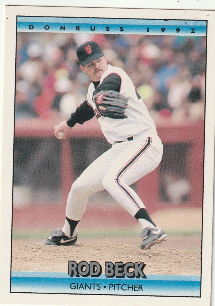 FREE SHIPPING-MINT-1992 Donruss Rod Beck #461 GIANTS PLUS BONUS CARDS