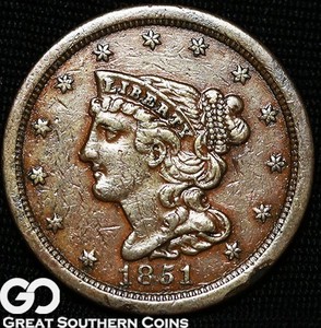 1851-Half-Cent-Braided-Hair-Tough-Early-Copper-Type
