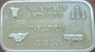 1973 Premium Issue Bars Inc INFLATION 1oz .999 Silver Bar, 115/500