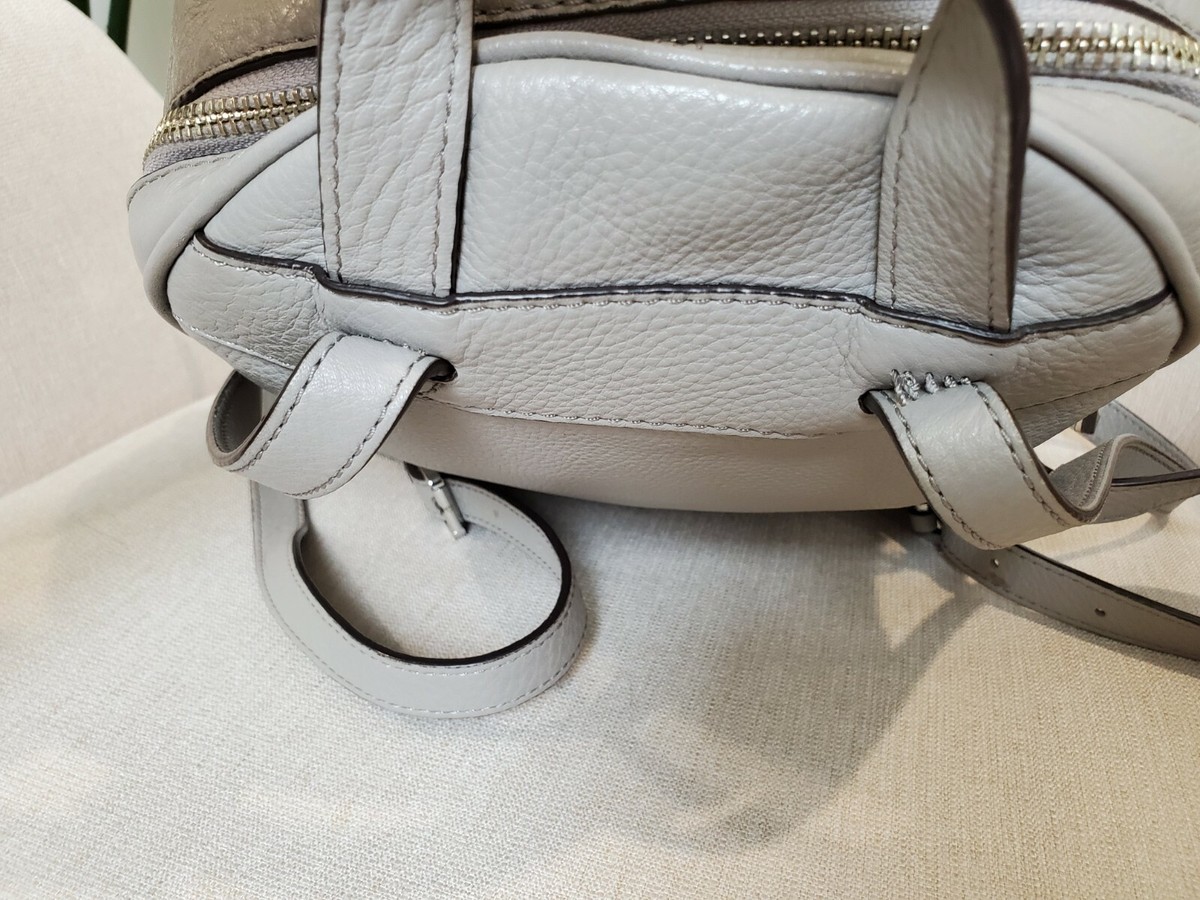 Michael Kors Rhea Small Bookbag Pearly Grey Rhea leather backpack Michael Kors White in Leather - 47589734 main image 4