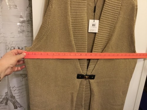 Rare CALVIN KLEIN Front buckle sparkles Open Front Duster Cardigan Sz 1X NEW - Picture 5 of 10